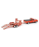 Greenlight Collectibles 1/64 1968 Chevrolet C-10 Pickup Truck Stp with Tandem Car Trailer Hitch & Tow Series 26 32260-b