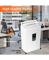 Bonsaii Heavy-Duty Cross-Cut Shredder, Handles up to 12 Sheets at Once, Providing P-4 high Security, Credit Cards, Mail & taples, 5.5-Gallon bin with