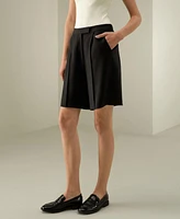 Lilysilk Women's Silk-Wool Blend Polished Shorts