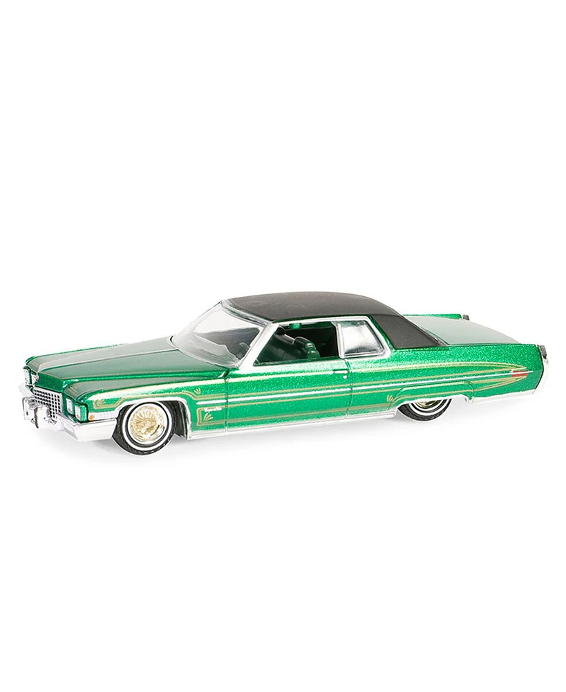 1/64 1971 Cadillac Coupe DeVille, Green California Lowriders Series