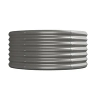 Garden Raised Bed Powder-coated Steel 201.6"x31.5"x14.2" Gray