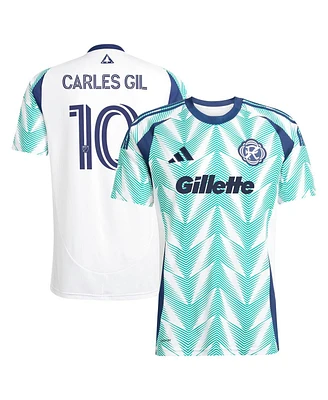 Adidas Men's Carles Gil White New England Revolution 2025 Eastern Pine x Flag of Replica Player Jersey