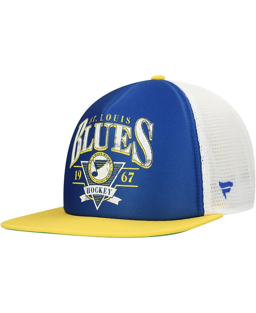 Fanatics Men's Blue/Gold St. Louis Blues Classic Foam Adjustable Trucker Hat