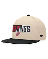 Fanatics Men's Cream/Black Detroit Red Wings Goalaso Snapback Hat