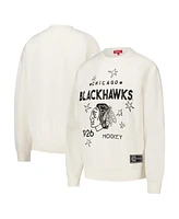 Mitchell & Ness Women's Cream Chicago Blackhawks Logo 3.0 Pullover Sweatshirt