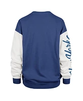 '47 Brand Women's Blue New York Knicks Plus Oversized Rise Andie Pullover Sweatshirt