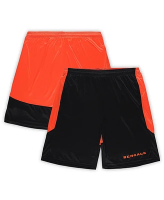Fanatics Men's Black/Orange Cincinnati Bengals Big Tall Launch Shorts