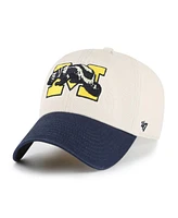 '47 Brand Men's Cream Michigan Wolverines Grand Stand Clean Up Adjustable Hat