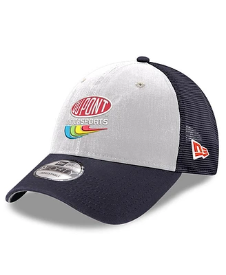 New Era Men's Navy Jeff Gordon DuPont Foam A-Frame 9FORTY Trucker Adjustable Hat