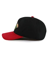 American Needle Men's Black/Red Chicago Blackhawks Burnett Adjustable Hat