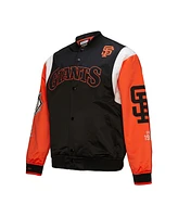 Mitchell & Ness Men's Black/Orange San Francisco Giants Cooperstown Collection Team Origins Satin Full-Snap Jacket
