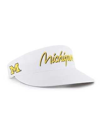 '47 Brand Men's White Michigan Wolverines Melbourne Brrr Adjustable Visor Hat