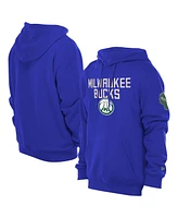 New Era Men's Royal Milwaukee Bucks 2024/25 City Edition Chenille Heavyweight Pullover Hoodie