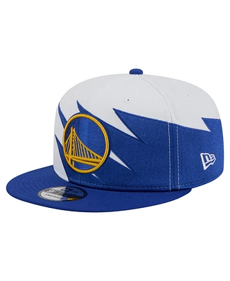 New Era Big Boys and Girls White Golden State Warriors Jagged 9FIFTY Snapback Hat