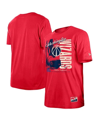 New Era Men's Red Washington Wizards Distressed Throwback Vintage Color Pack T-Shirt