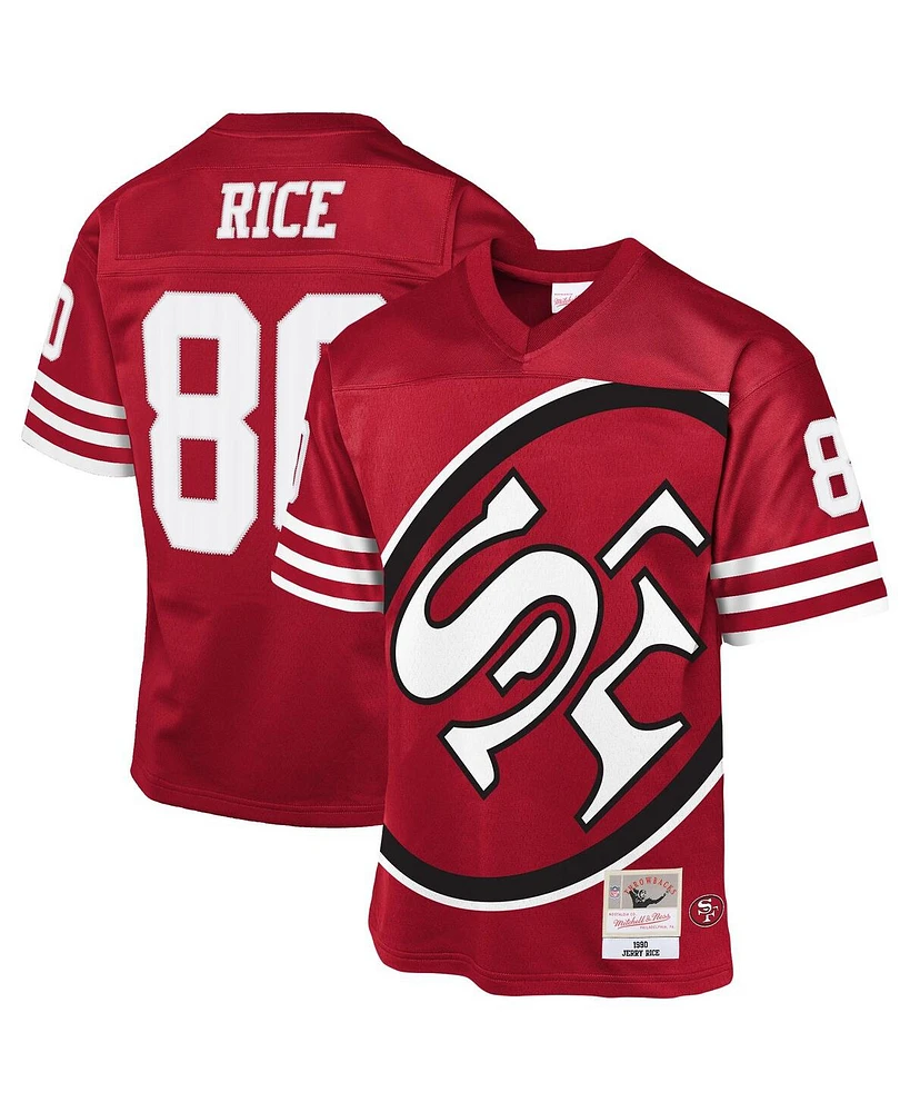 Mitchell & Ness Big Boys and Girls Jerry Rice Scarlet San Francisco 49ers 1990 Throwback Fashion Jersey