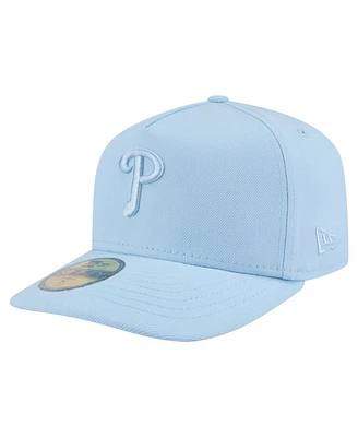 New Era Men's Light Blue Philadelphia Phillies Color Pack A-Frame 59FIFTY Fitted Hat