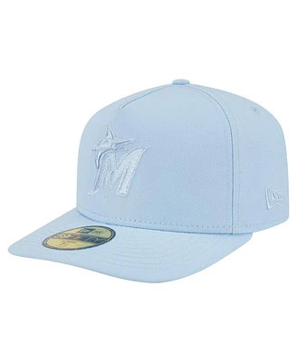 New Era Men's Light Blue Miami Marlins Color Pack A-Frame 59FIFTY Fitted Hat