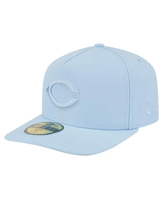 New Era Men's Light Blue Cincinnati Reds Color Pack A-Frame 59FIFTY Fitted Hat