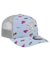 New Era Men's Light Blue/Gray Miami Heat Adventure Aloha Pattern 9SEVENTY Stretch-Snap Hat