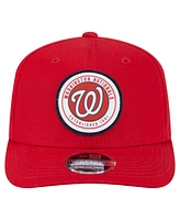 New Era Men's Red Washington Nationals Circle Patch 9SEVENTY Stretch-Snap Hat