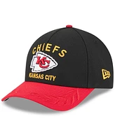 New Era Big Boys and Girls Black/Red Kansas City Chiefs 2025 Nfl Draft 9FORTY A-Frame M-Crown Adjustable Hat