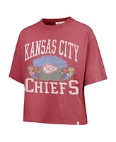 '47 Brand Women's Light Red Kansas City Chiefs Florentina Montauk Cropped T-Shirt
