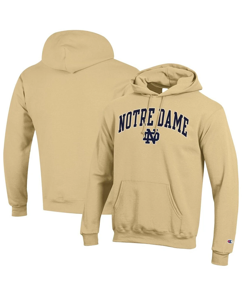 Champion Men's Gold Notre Dame Fighting Irish Arched Logo Fleece Pullover Hoodie