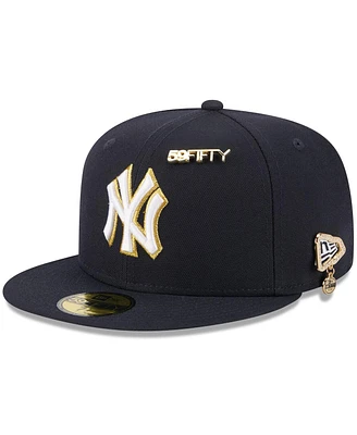 New Era Men's Navy York Yankees 2025 59FIFTY Day Fitted with Pins Hat