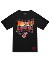 Mitchell & Ness Men's Black Miami Heat Worldwide Collection Glow Up T-Shirt