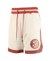 Two Hype x Nba Men's Cream Atlanta Hawks Culture Hoops Collection Premium Mesh Shorts