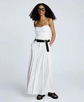 Kenneth Cole Women's Fly-Front Pleated Maxi Skirt