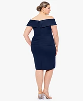 Xscape Plus Off-The-Shoulder Ruffled Dress