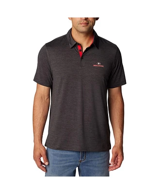 Columbia Men's Heather Black Georgia Bulldogs Tech Trail Omni-Wick Polo Shirt