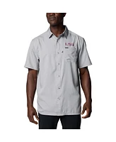 Columbia Men's Gray Lsu Tigers Pfg Slack Tide Omni-Shade Button-Up Camp Shirt