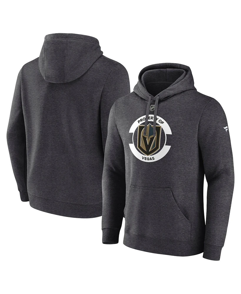 Fanatics Men's Heather Charcoal Vegas Golden Knights Authentic Pro Core Secondary Fleece Pullover Hoodie