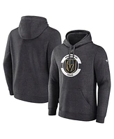 Fanatics Men's Heather Charcoal Vegas Golden Knights Authentic Pro Core Secondary Fleece Pullover Hoodie