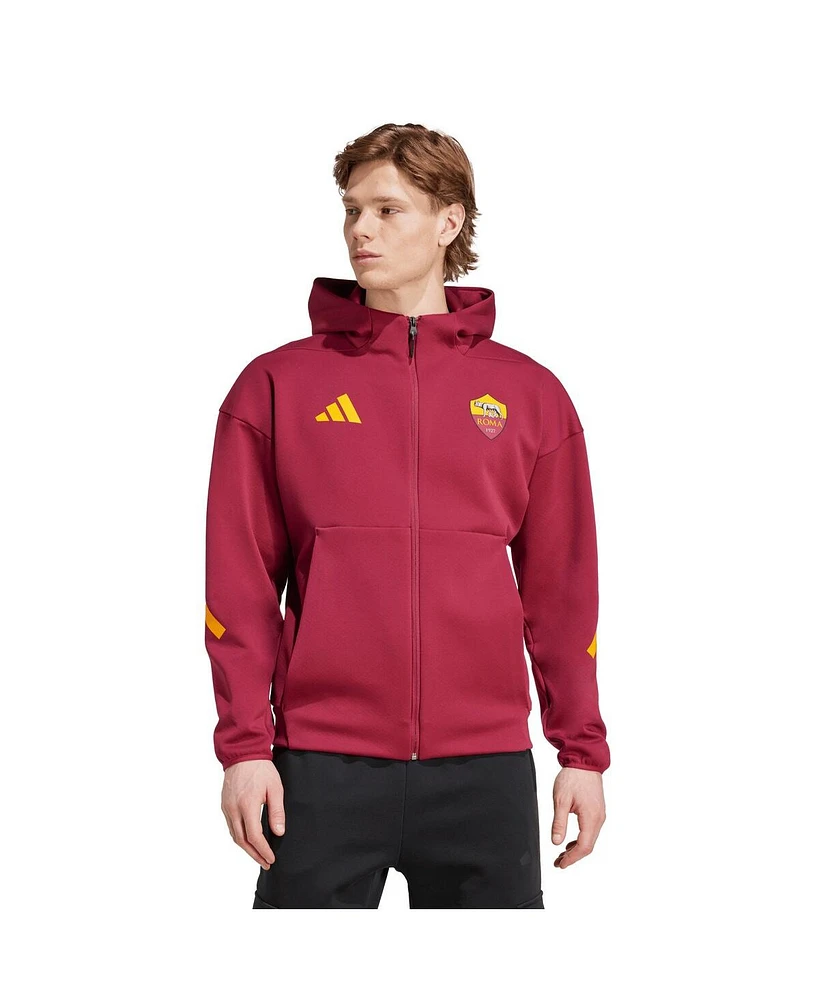 Adidas Men's Red As Roma 2025/26 Anthem Full-Zip Jacket