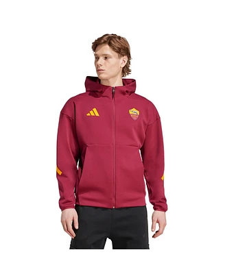 Adidas Men's Red As Roma 2025/26 Anthem Full-Zip Jacket