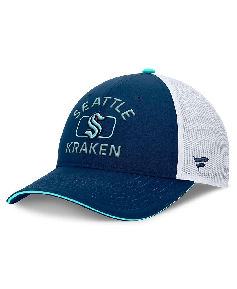 Fanatics Men's Deep Sea Blue/White Seattle Kraken Authentic Pro Rink Trucker Hat