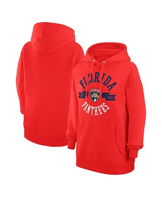 G-iii 4Her by Carl Banks Women's Red Florida Panthers City Graphic Fleece Pullover Hoodie