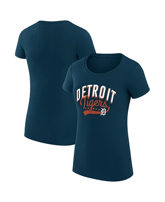 G-iii 4Her by Carl Banks Women's Navy Detroit Tigers Filigree Team Fitted T-Shirt