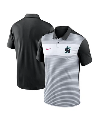 Nike Men's White/Black Miami Marlins 2025 City Connect Fashion Legacy Icon Vapor Performance Polo Shirt