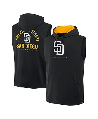 Fanatics Men's Black San Diego Padres Fire Speed Sleeveless Pullover Hoodie