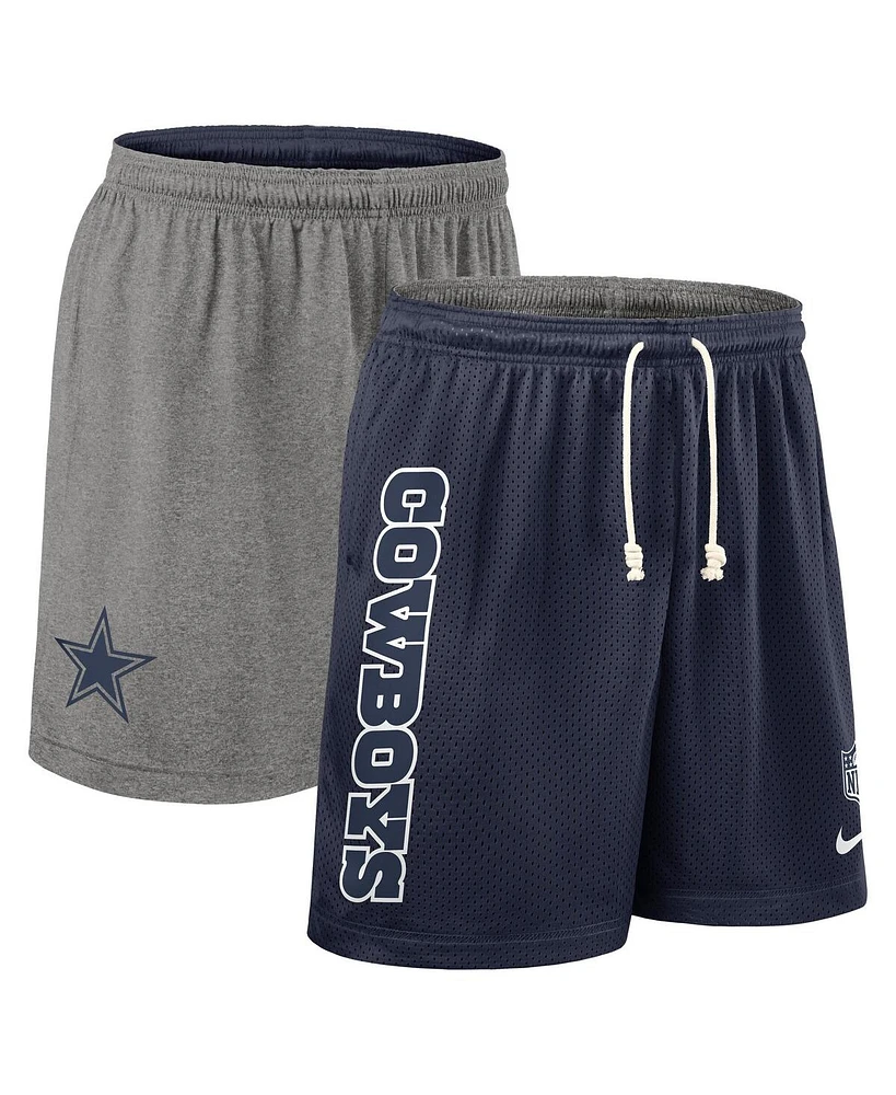 Nike Men's Navy Dallas Cowboys Sideline Reversible Performance Shorts