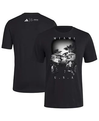Adidas Men's Black Mercedes-amg Petronas F1 Team 2025 Miami Grand Prix Fresh T-Shirt