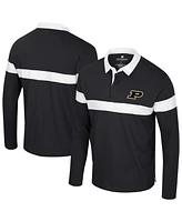 Colosseum Men's Black Purdue Boilermakers Too Cool for School Long Sleeve Polo Shirt