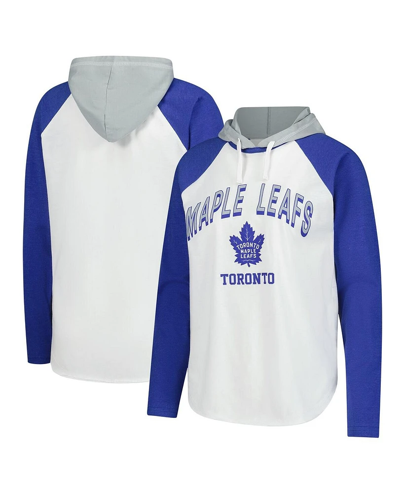 G-iii 4Her by Carl Banks Women's White Toronto Maple Leaf's Vip Raglan Long Sleeve Hoodie T-Shirt