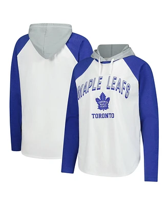 G-iii 4Her by Carl Banks Women's White Toronto Maple Leaf's Vip Raglan Long Sleeve Hoodie T-Shirt