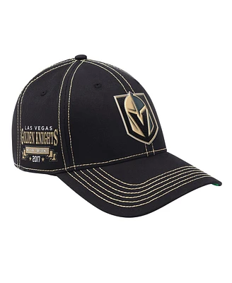 Starter Men's Black Vegas Golden Knights Sphere Ii Curved Star fit Adjustable Hat